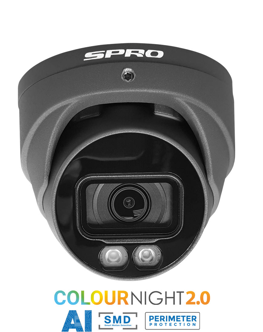 SPRO 8MP IP Turret with COLOUR NIGHT 2.0 and Built-In Mic