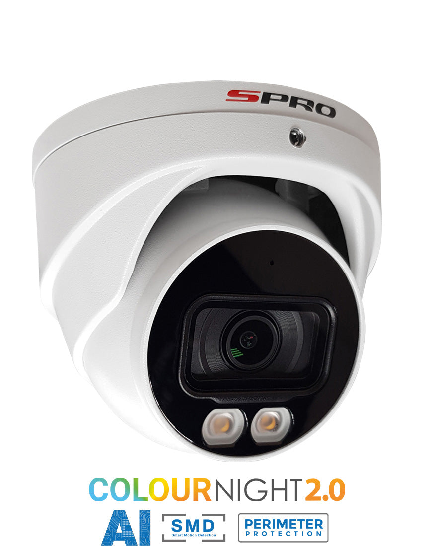 SPRO 8MP IP Turret with COLOUR NIGHT 2.0 and Built-In Mic