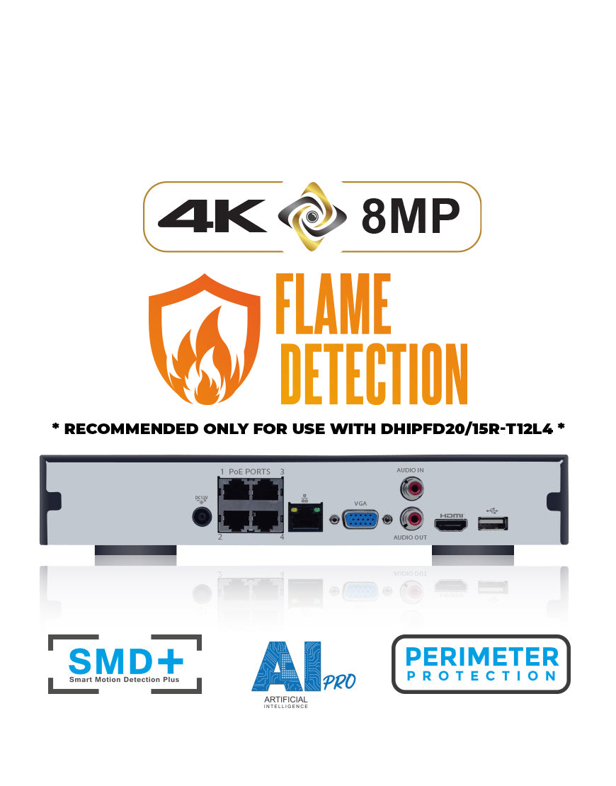 SPRO 8MP IP NVR with AI PRO Technology + Flame Detection