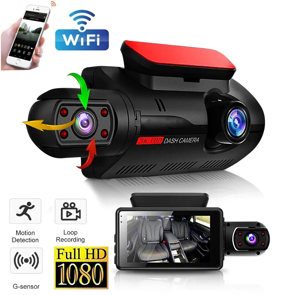 Dual Lens Dash Cam for Cars Black Box Full HD 1080P Car Video Recorder with WIFI Night Vision G-sensor Dashcam Dvr Car Camera