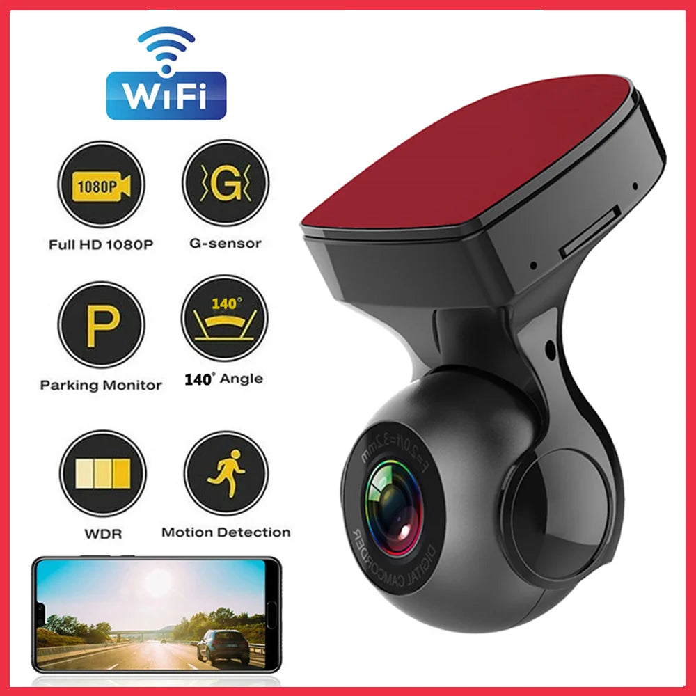 HD 1080P Dash Cam with WI-FI, G-sensor, and Night Vision